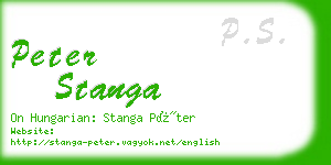 peter stanga business card